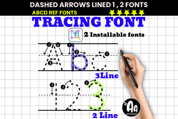 Dashed Arrows Lined Duo: A Handwriting Solution for Early Learners