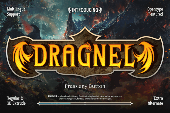 Dragnel: A Bold Fantasy Font for Legendary Designs