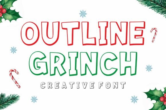 Outline Grinch: A Playful Font for Creative Designs